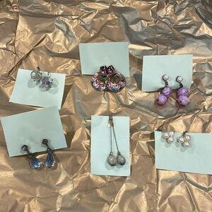 Vintage screwback clip on earrings set of six pairs